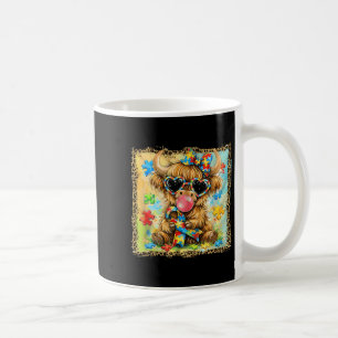 Highland Cow Autism Awareness Puzzle Ribbon Coffee Mug