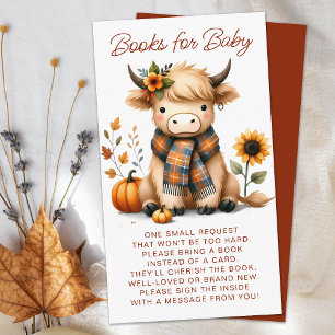 Highland Cow Autumn Calf Books For Baby Shower Enclosure Card