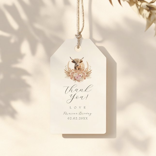Highland Cow baby shower favour tag (Creator Uploaded)