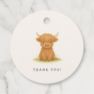 Highland Cow Baby Shower Favour Tags