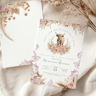 Highland Cow baby shower, Holy Cow we having baby Invitation