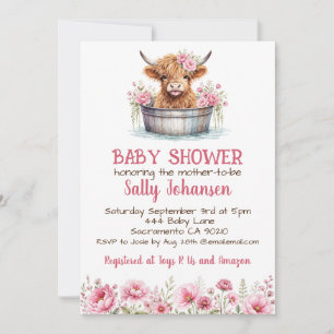 Highland Cow Baby Shower Invitation
