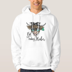 Highland Cow Bandanna Cowhide Not Today Heifer Wes Hoodie