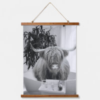  Highland Cow Bathtub Bathroom Art Fun Animal 