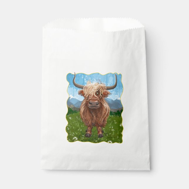 Highland Cow BDay Party Favour Bag (Front)