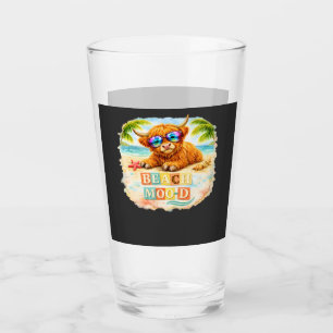 Highland cow Beach Mood Glass