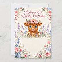Highland Cow Birthday Celebration Floral