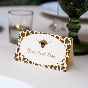 Highland Cow Birthday Place Card