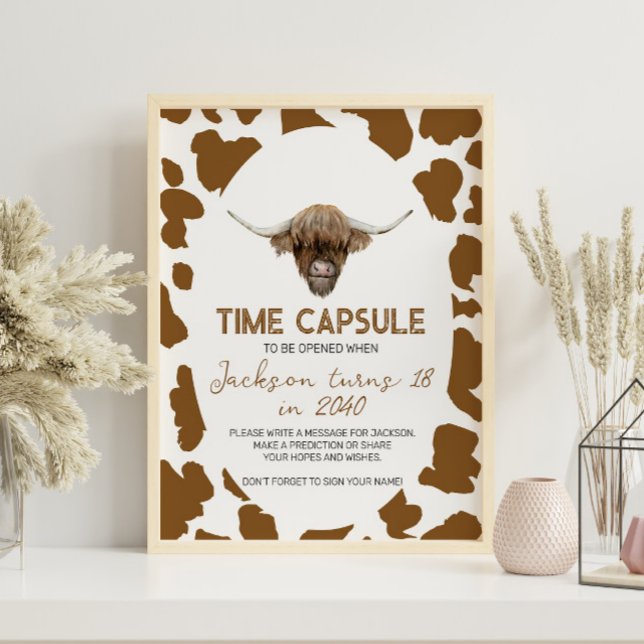 Highland Cow Birthday Time Capsule sign (Creator Uploaded)