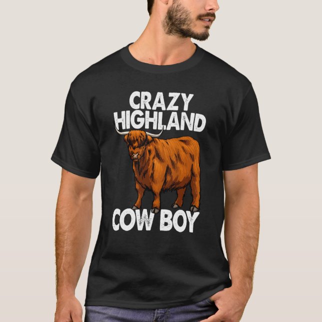 Highland Cow Boy Tshirts Strong Violent Cow Tees W (Front)