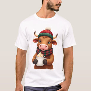 Highland Cow Brushstroke Christmas T-Shirt (2)