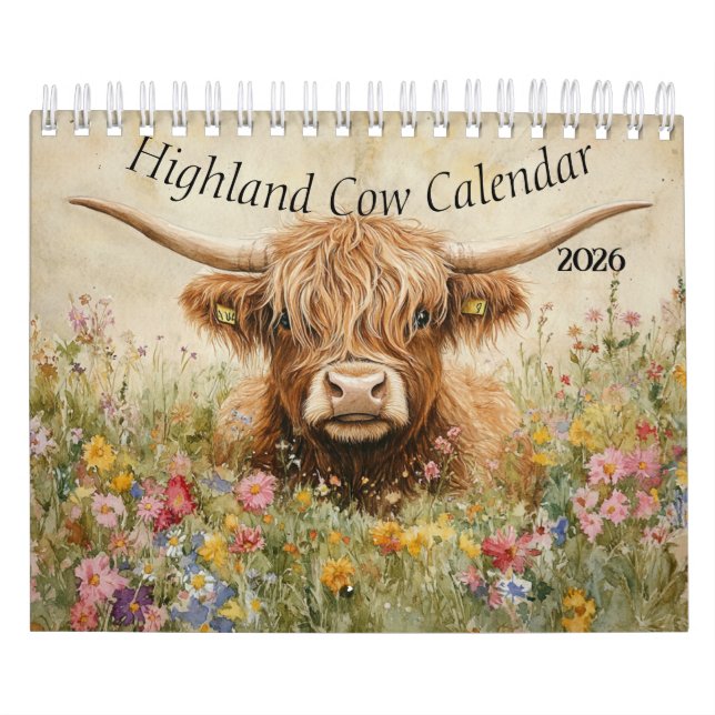 Highland Cow Calendar 2025 (Cover)