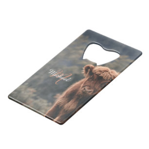 Highland cow calf autumn grass monogram initial