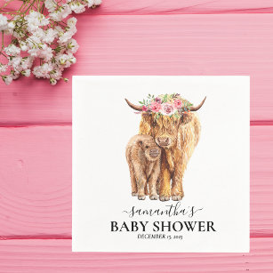  Highland Cow Calf Baby Shower   Napkin