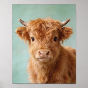 Highland Cow Calf Nursery Print Art
