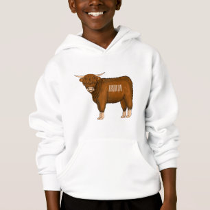 Highland cow cartoon illustration