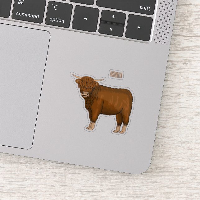 Highland cow cartoon illustration (Detail)