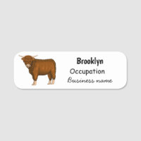 Highland cow cartoon illustration