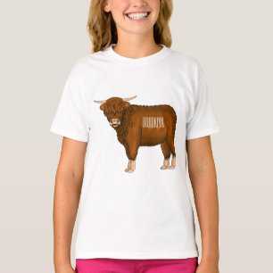 Highland cow cartoon illustration  T-Shirt
