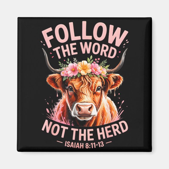 Highland Cow Christian  Magnet (Front)