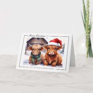 Highland Cow Christmas Greeting Card
