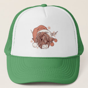 Highland Cow - Christmas Greeting Design Gift Trucker Hat