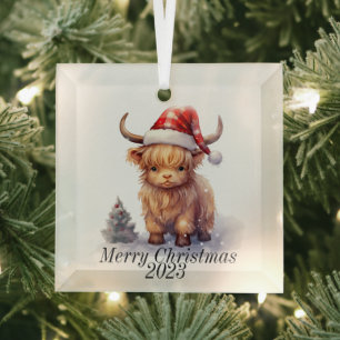 Highland Cow Christmas Ornament