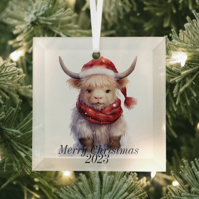 Highland Cow Christmas Ornament (Insitu)