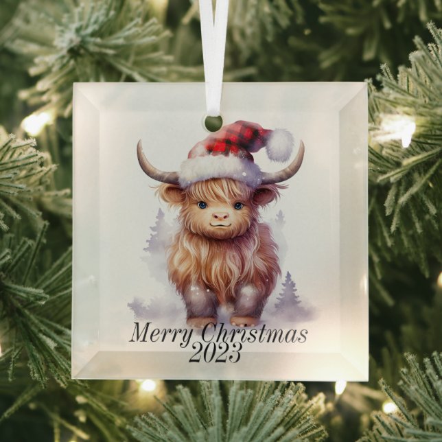 Highland Cow Christmas Ornament (Insitu)