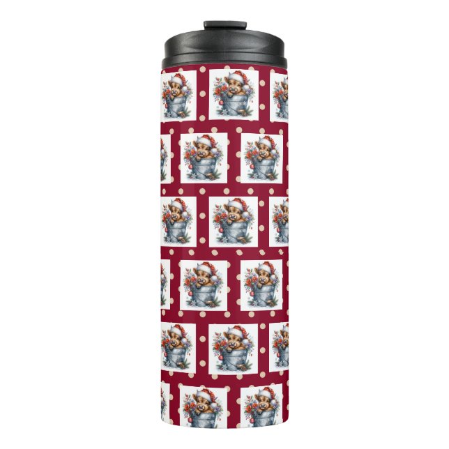 highland cow Christmas  Thermal Tumbler (Front)