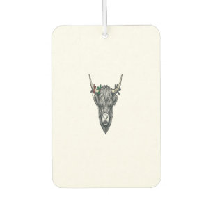 Highland Cow Christmas Ugly Sweater Vector Design_ Car Air Freshener