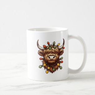 Highland Cow Christmas Xmas Santa Wooly Farm Anima Coffee Mug
