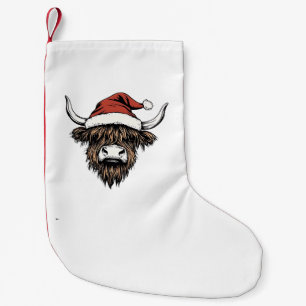 Highland Cow Christmas Xmas Santa Wooly Farm Small Christmas Stocking