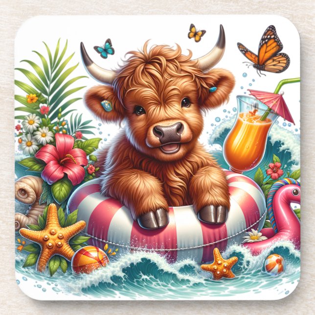 Highland Cow  Coaster (Front)