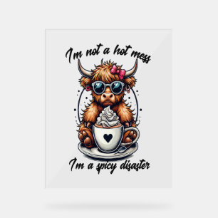 Highland Cow Coffee , Coffee Cow Acrylic Sign