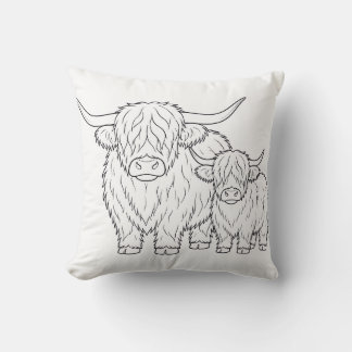 Highland Cow Colouring Book Pillow