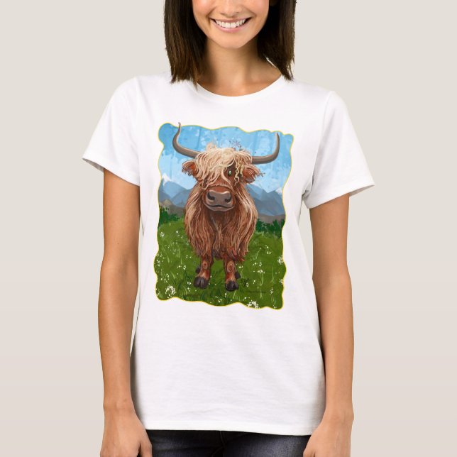 Highland Cow Coming and Going T-Shirt (Front)