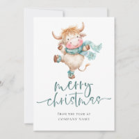 Highland Cow Corporate QR logo Merry Christmas