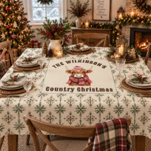 Highland Cow Country Christmas Snowflake