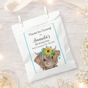 Highland Cow , Cow Birthday Party  Favour Bag