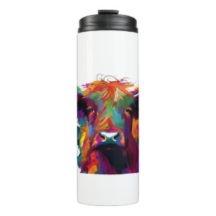 highland Cow, cow, highland cow art, cute highland Thermal Tumbler