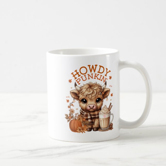 Highland Cow, Cute And Cosy Ready For Fall Fun! Lo Coffee Mug (Right)