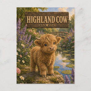 Highland Cow Cute Baby Storybook Nursery Animal Postcard
