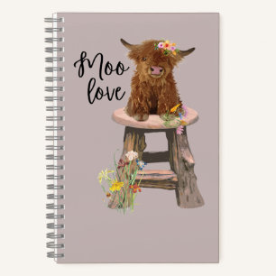 Highland Cow Cute Spiral Notebook