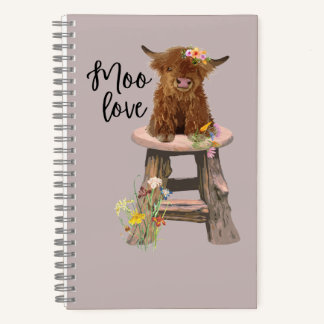 Highland Cow Cute Spiral Notebook