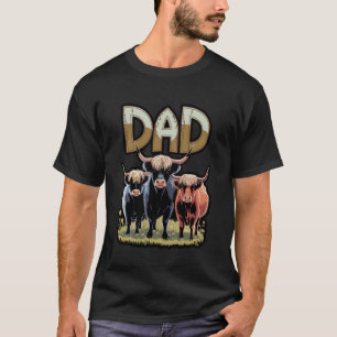 Highland Cow DAD Funny Farm Life Design T-Shirt