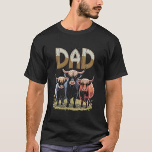 Highland Cow DAD Funny Farm Life Design T-Shirt