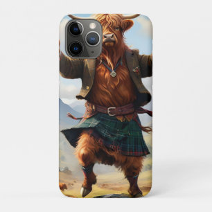 Highland Cow Dancing The Highland Fling, iPhone 11 Pro Case