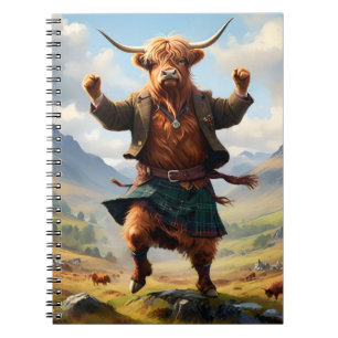 Highland Cow Dancing The Highland Fling, Notebook