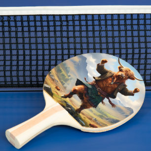 Highland Cow Dancing The Highland Fling, Ping Pong Paddle